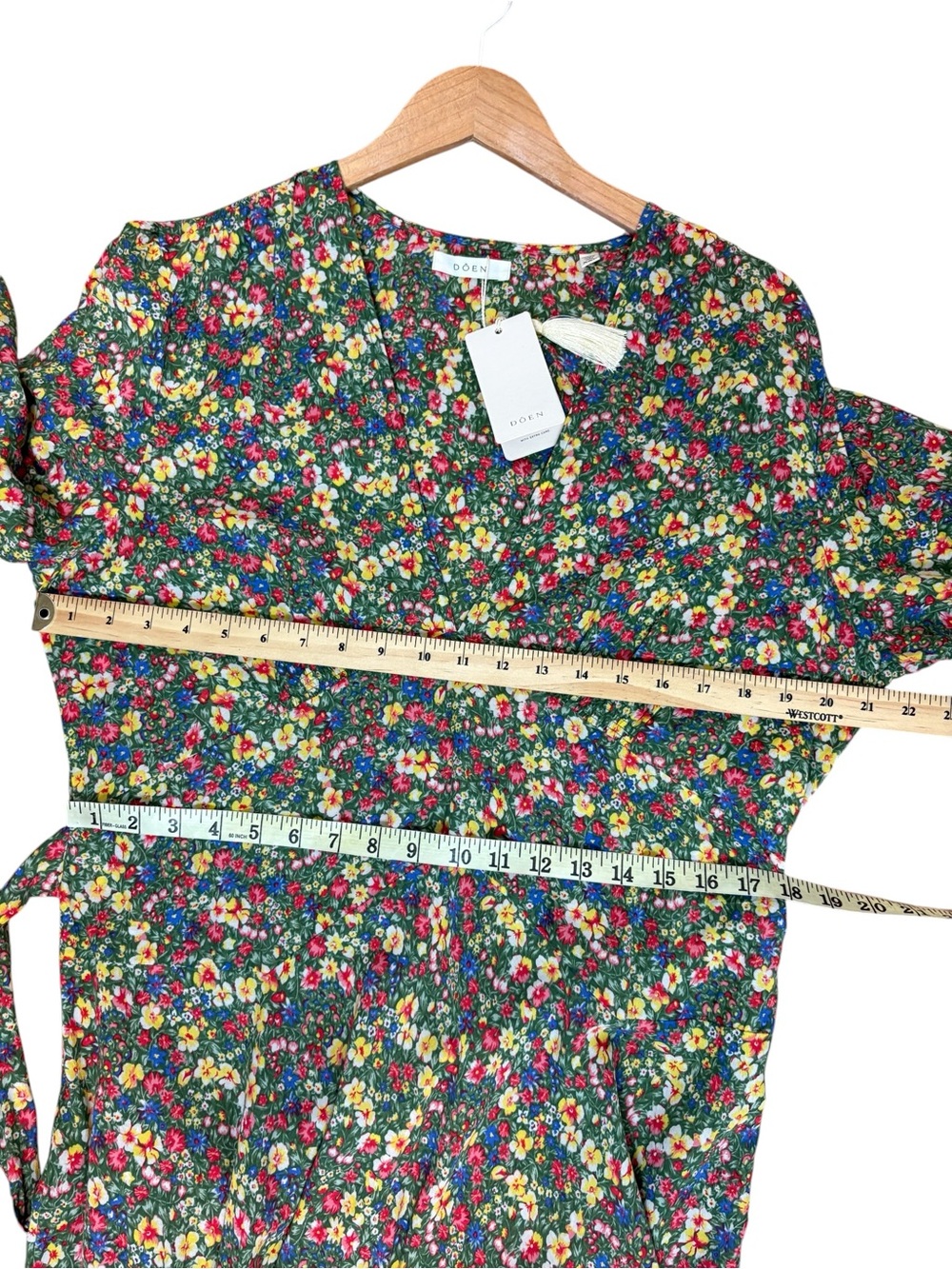 Doen Charleston Dress Long Green Valley Floral Long Sleeve XXL NWT - Picture 9 of 15
